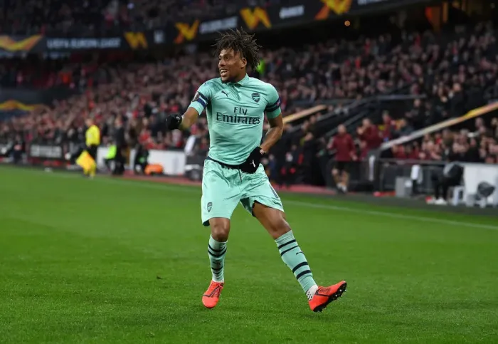 Framed Print : Alex Iwobi Scores in Arsenal's Europa League Victory over Stade Rennais Framed Print : Alex Iwobi Scores in Arsenal's Europa League Victory over Stade Rennais