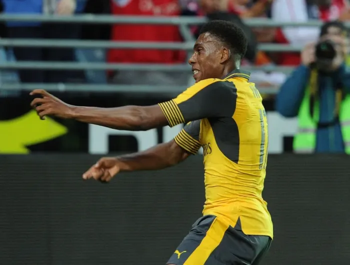 Framed Print : Alex Iwobi Scores First Arsenal Goal: Viking FK vs. Arsenal (2016-17) Framed Print : Alex Iwobi Scores First Arsenal Goal: Viking FK vs. Arsenal (2016-17)