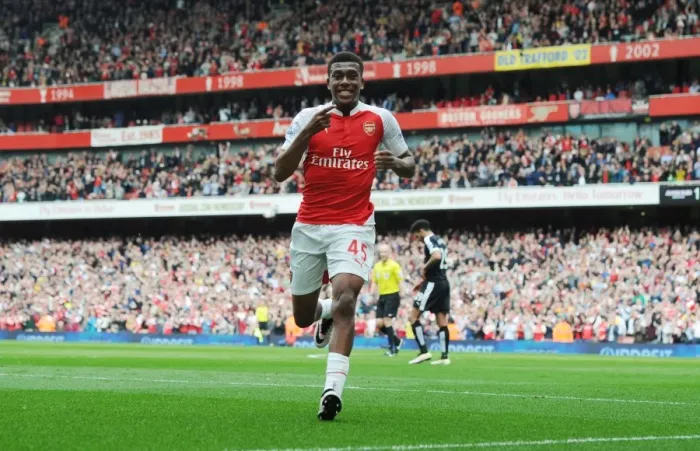 Framed Print : Alex Iwobi Scores His Second Goal: Arsenal's Victory Over Watford (April 2016)