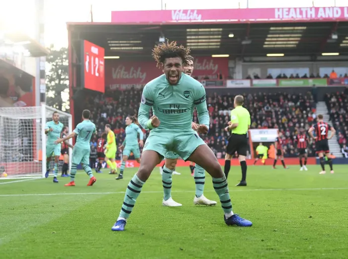 Framed Print : Alex Iwobi's Brace: Arsenal's Victory Over Bournemouth in the Premier League (2018-19)