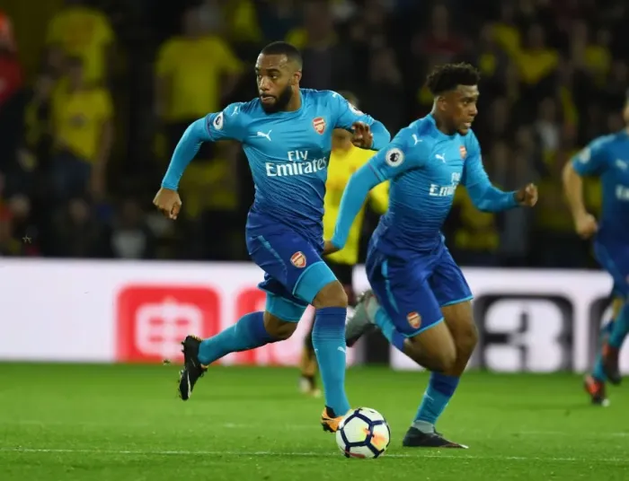 Framed Print : Alex Lacazette in Action: Arsenal vs. Watford, Premier League 2017-18 Framed Print : Alex Lacazette in Action: Arsenal vs. Watford, Premier League 2017-18