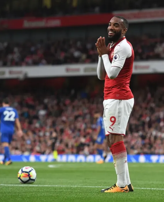 Framed Print : Alex Lacazette in Action: Arsenal vs Leicester City, Premier League 2017-18 Framed Print : Alex Lacazette in Action: Arsenal vs Leicester City, Premier League 2017-18
