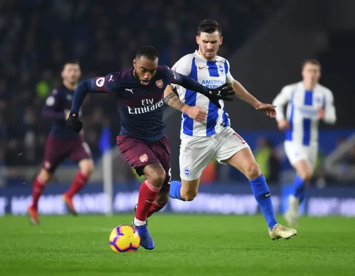 Framed Print : Alex Lacazette Breaks Past Brighton's Grob in Arsenal's Premier League Clash (Brighton & Hove Albion vs Arsenal 2018-19) Framed Print : Alex Lacazette Breaks Past Brighton's Grob in Arsenal's Premier League Clash (Brighton & Hove Albion vs Arsenal 2018-19)