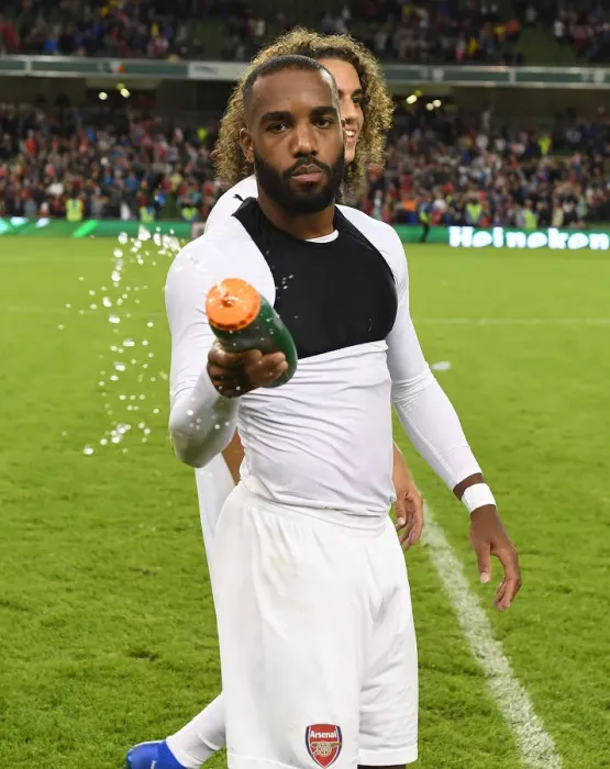 Framed Print : Alex Lacazette Celebrates after Arsenal's Pre-season Victory over Chelsea (2018-19)