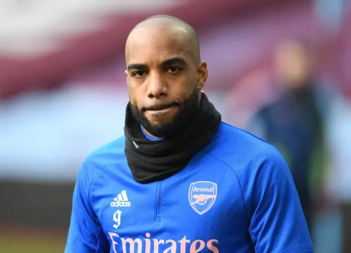 Framed Print : Alex Lacazette Prepares for Aston Villa Clash in Empty Villa Park (Premier League 2021) Framed Print : Alex Lacazette Prepares for Aston Villa Clash in Empty Villa Park (Premier League 2021)