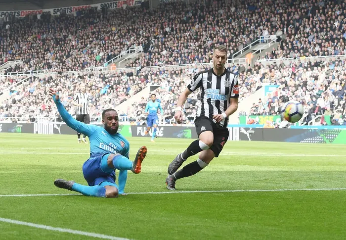 Framed Print : Alex Lacazette Scores: Arsenal's Victory Over Newcastle United in Premier League 2017-18
