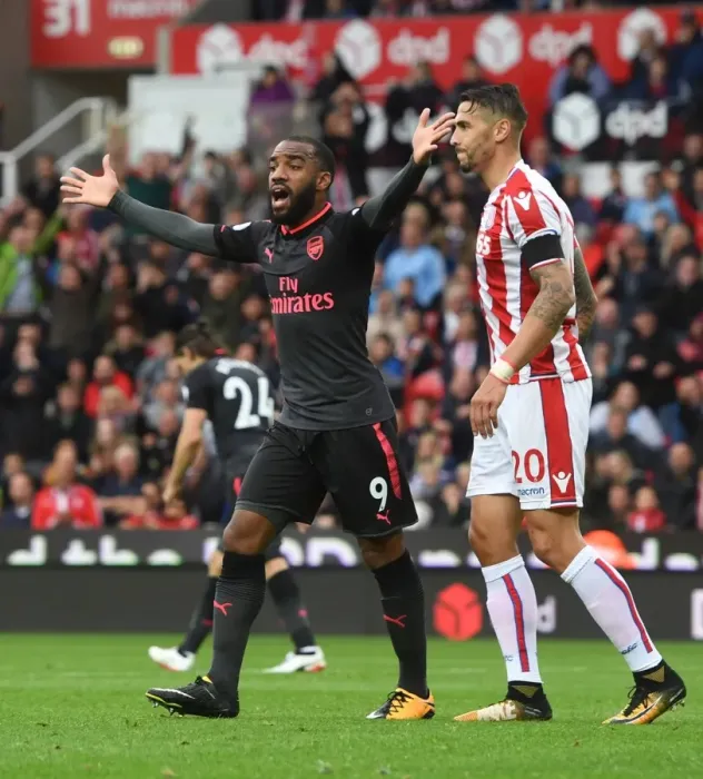 Framed Print : Alex Lacazette's Frustrating Disallowed Goal: Arsenal at Stoke City (2017-18)