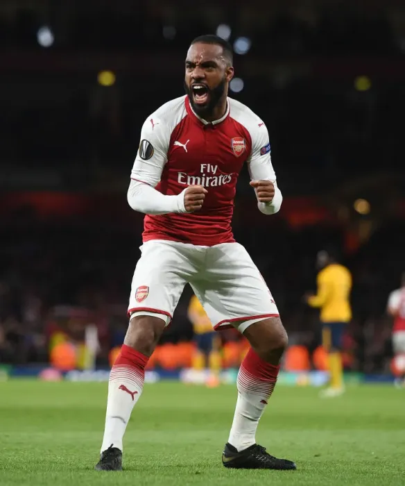 Framed Print : Alex Lacazette's Goal: Arsenal vs. Atletico Madrid - UEFA Europa League Semi-Final Leg One