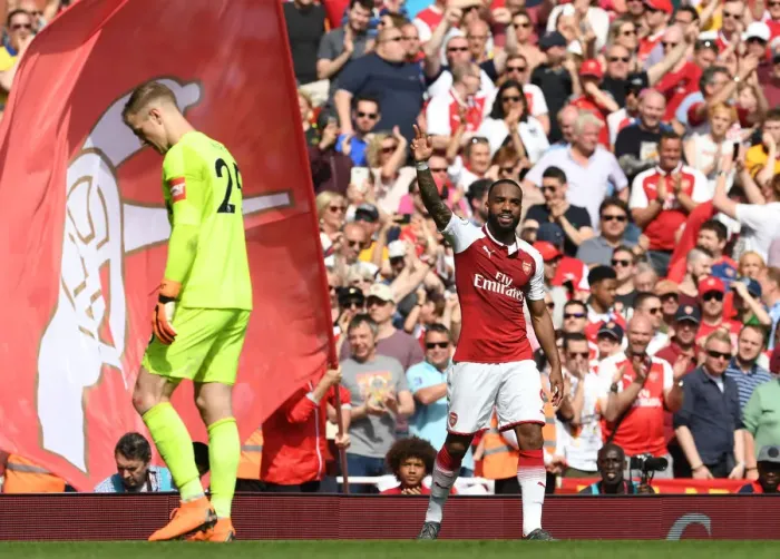 Framed Print : Alex Lacazette's Hat-Trick: Arsenal's Victory Over West Ham United in the Premier League