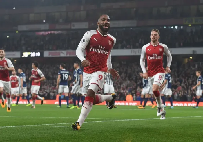 Framed Print : Alex Lacazette's Thrilling Goal: Arsenal's Victory Against West Bromwich Albion, Premier League 2017-18