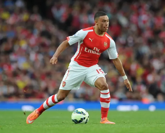 Framed Print : Alex Oxlade-Chamberlain in Action: Arsenal vs Hull City, Premier League 2014-15