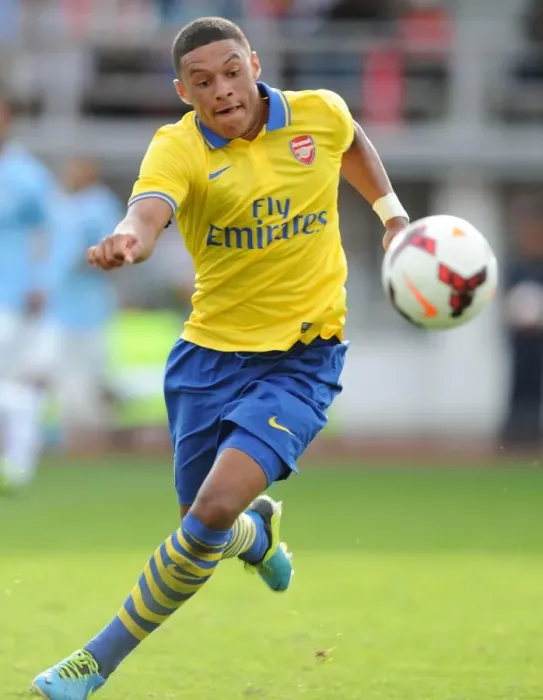 Framed Print : Alex Oxlade-Chamberlain in Action: Arsenal vs Manchester City Pre-Season Clash, 2013