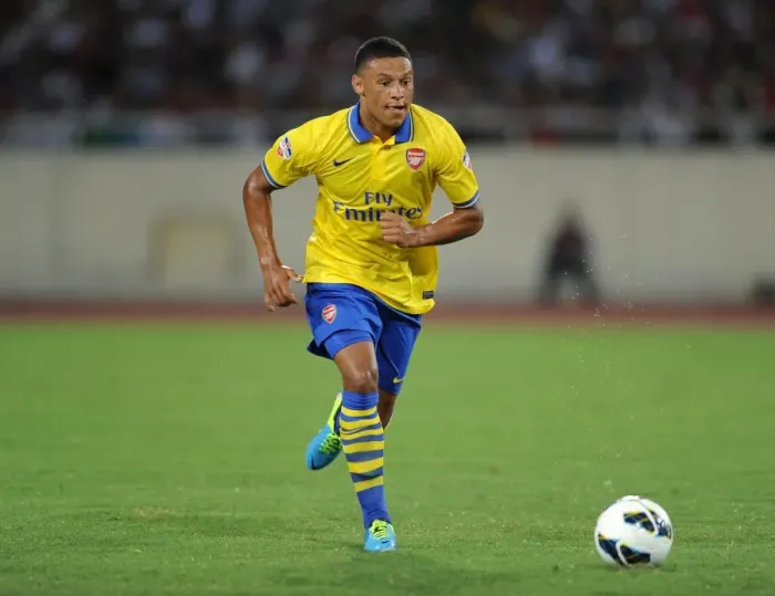 Framed Print : Alex Oxlade-Chamberlain: In Action for Arsenal vs Vietnam, 2013