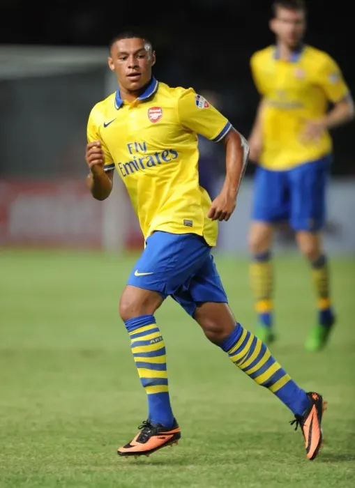 Framed Print : Alex Oxlade-Chamberlain in Action against Indonesia All-Stars (2013)