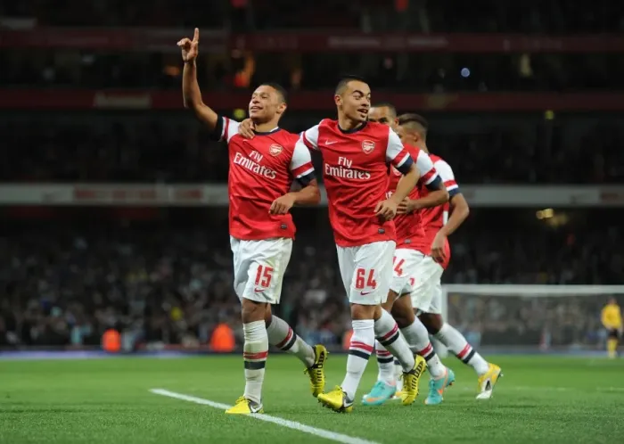 Framed Print : Alex Oxlade-Chamberlain Scores the Decisive Goal: Arsenal's Capital One Cup Victory over Coventry City