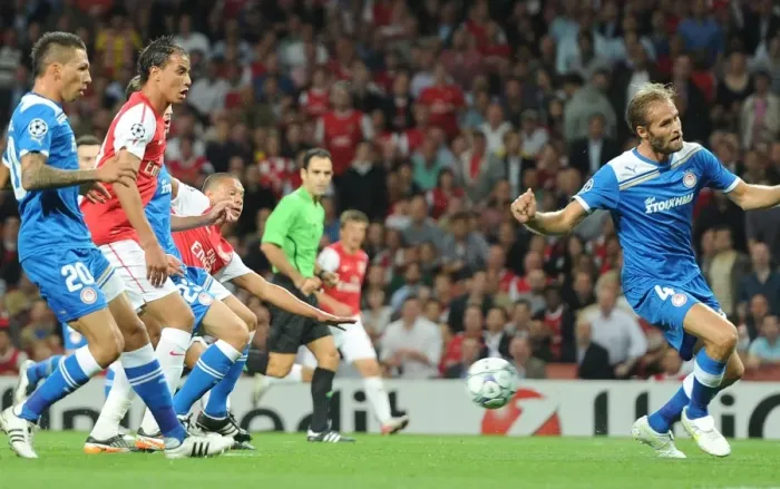 Framed Print : Alex Oxlade-Chamberlain Scores First Arsenal Goal Against Olympiacos in 2011-12 UEFA Champions League Framed Print : Alex Oxlade-Chamberlain Scores First Arsenal Goal Against Olympiacos in 2011-12 UEFA Champions League