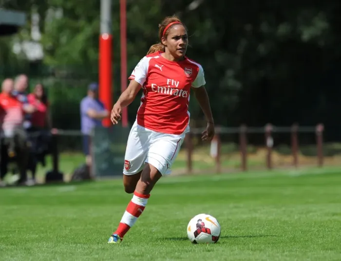 Framed Print : Alex Scott in Action: Arsenal Ladies vs. Millwall Lionesses - WSL Cup