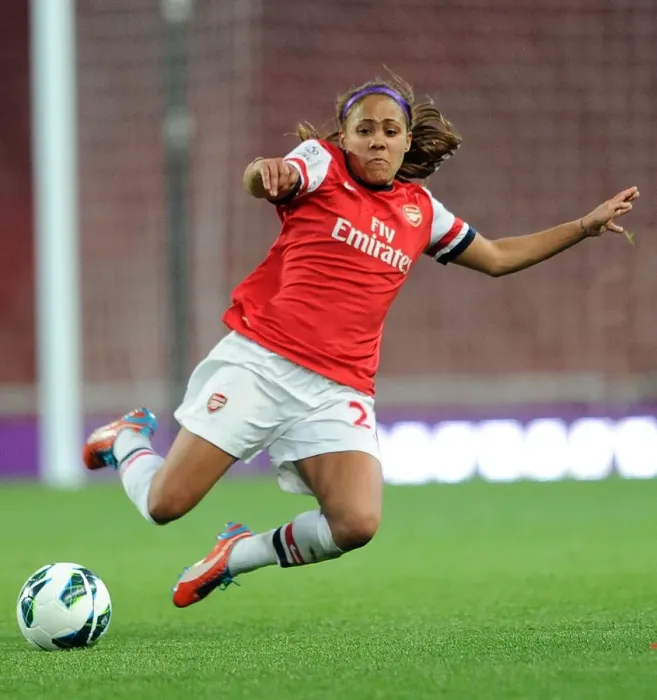 Framed Print : Alex Scott in Action: Arsenal Ladies vs. Liverpool Ladies - FA WSL Match
