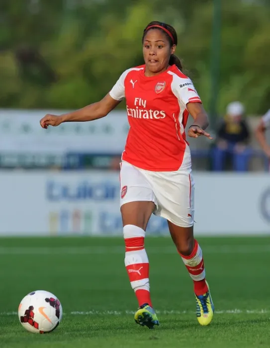 Framed Print : Alex Scott in Action: Chelsea Ladies vs. Arsenal Ladies WSL Match, 2014