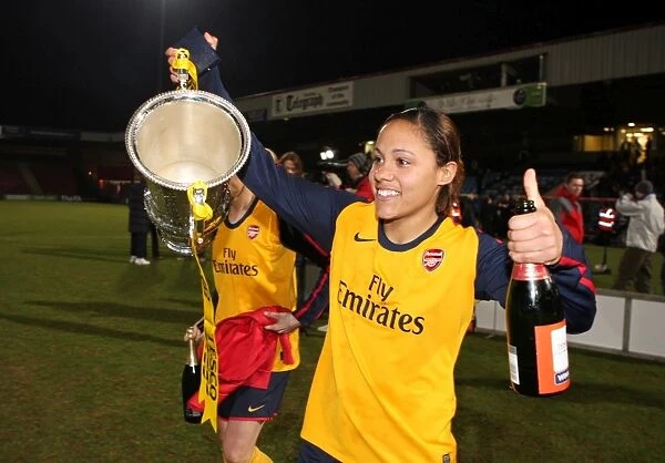 Alex Scott (Arsenal) with the League Cup trophy