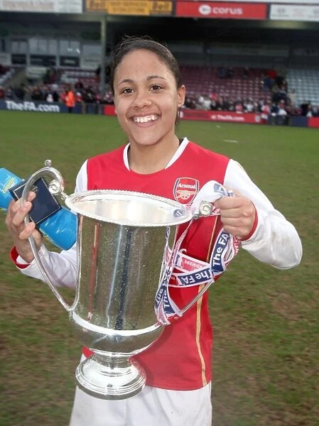 Alex Scott (Arsenal) with the League Cup Trophy