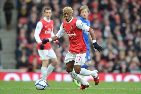 Alex Song in Action for Arsenal against Leeds United in FA Cup 3rd Round at Emirates Stadium