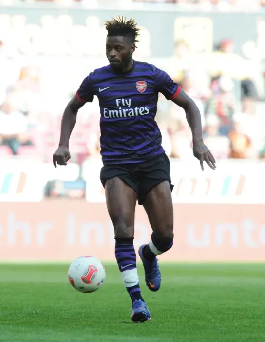 Framed Print : Alex Song in Action: Arsenal vs. FC Cologne, 2012