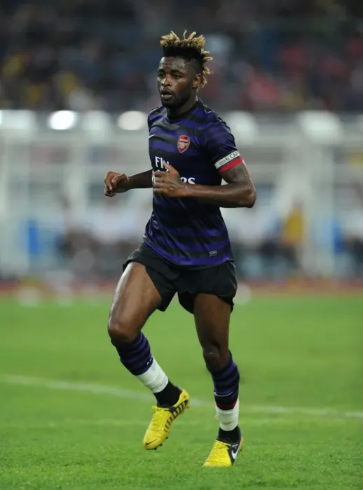 Framed Print : Alex Song in Action: Arsenal vs Malaysia XI (2012)