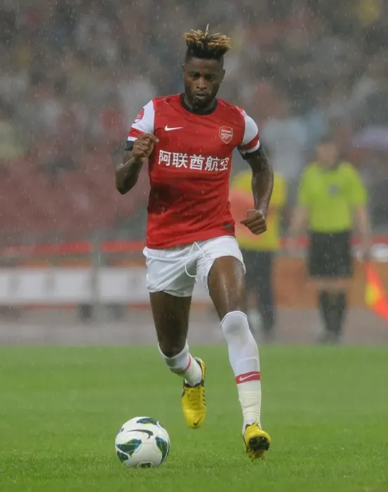 Framed Print : Alex Song in Action: Arsenal vs Manchester City 0-2 Pre-Season Loss at Birds Nest Stadium, Beijing 2012