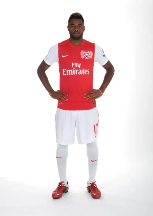 Framed Print : Alex Song (Arsenal). Arsenal Photocall, Emirates Stadium, Arsenal Football Club, London, 4  /  8  /  2011