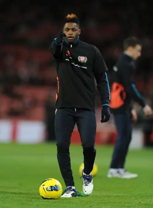 Framed Print : Alex Song of Arsenal before the Barclays Premier League match between Arsenal