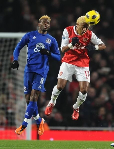 Alex Song (Arsenal) Louis Saha (Everton). Arsenal 2: 1 Everton, Barclays Premier League