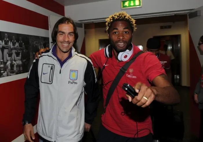 Framed Print : Alex Song (Arsenal) Robert Pires (Aston Villa). Arsenal 1: 2 Aston Villa