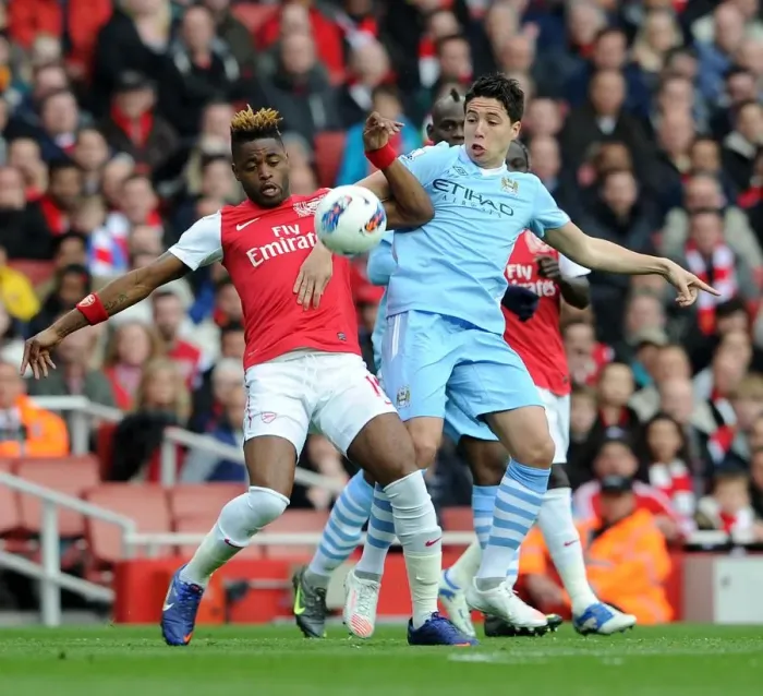Framed Print : Alex Song (Arsenal) Samir Nasri (Man City). Arsenal 1: 0 Manchester City Framed Print : Alex Song (Arsenal) Samir Nasri (Man City). Arsenal 1: 0 Manchester City