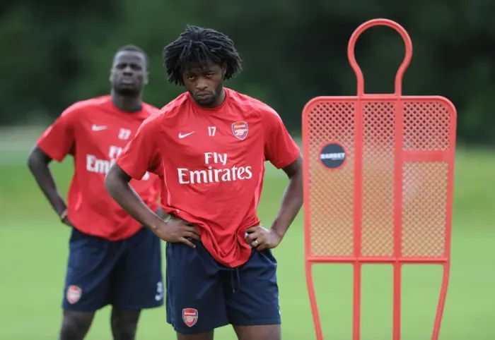 Framed Print : Alex Song at Arsenal's Pre-Season Training, Austria, 2010