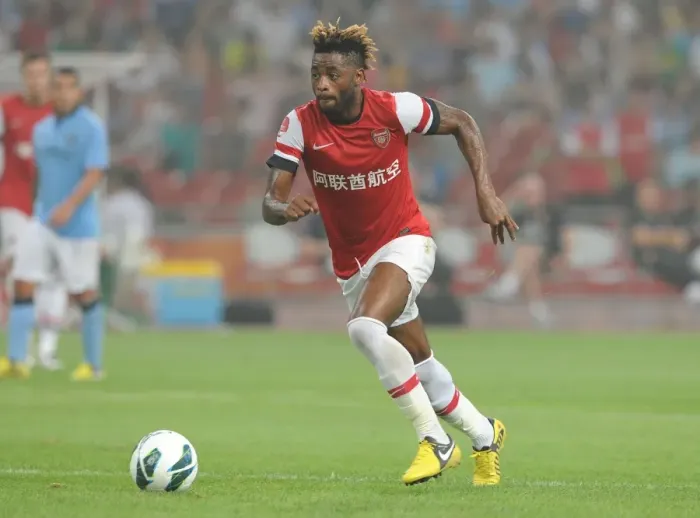 Framed Print : Alex Song Faces Manchester City in Arsenal's Beijing Clash