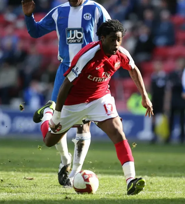 Framed Print : Alex Song's Dominant Performance: Arsenal's 4-1 Victory Over Wigan Athletic Framed Print : Alex Song's Dominant Performance: Arsenal's 4-1 Victory Over Wigan Athletic