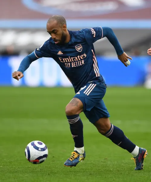 Arsenal FC Print: Lacazette in Action vs West Ham Art