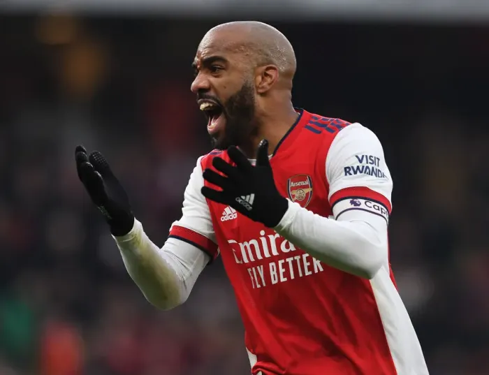 Framed Print : Alexandre Lacazette in Action: Arsenal vs Burnley, Premier League 2021-22