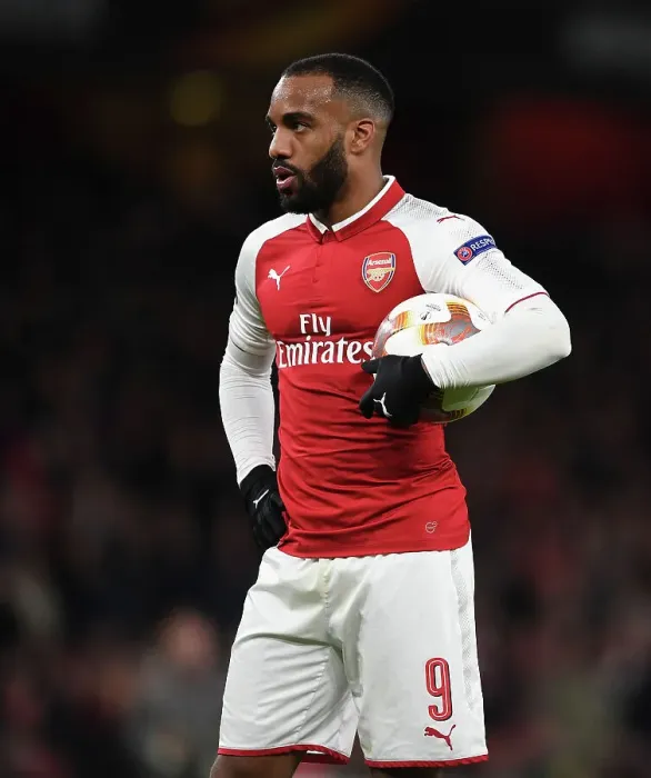 Framed Print : Alexandre Lacazette in Action: Arsenal vs CSKA Moskva, UEFA Europa League Quarterfinals