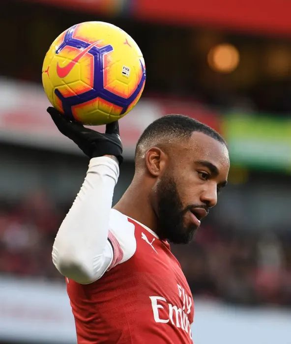 Framed Print : Alexandre Lacazette in Action: Arsenal vs Fulham, Premier League 2018-19
