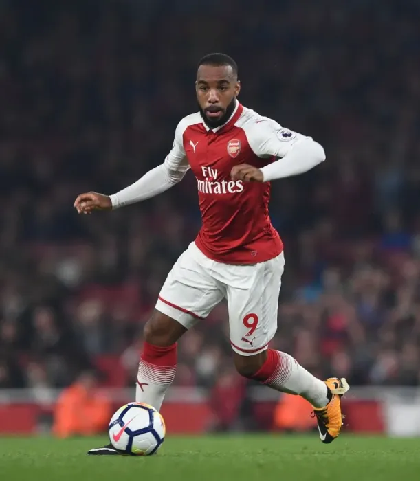 Framed Print : Alexandre Lacazette: In Action for Arsenal vs West Bromwich Albion, Premier League 2017-18