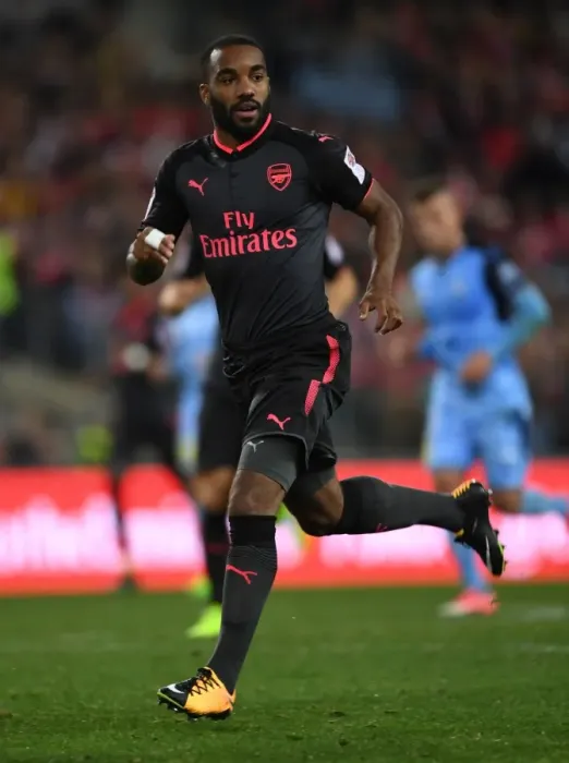 Framed Print : Alexandre Lacazette in Action: Sydney FC vs. Arsenal Pre-Season Friendly (2017-18)