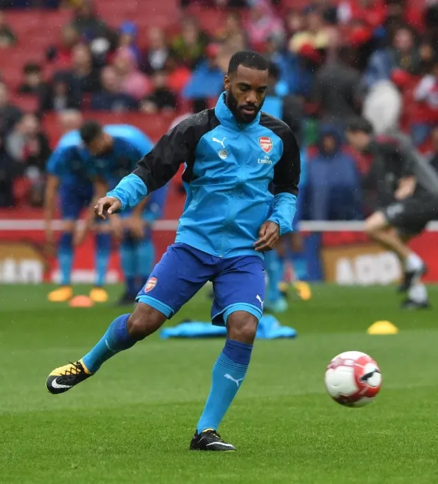 Framed Print : Alexandre Lacazette (Arsenal). Arsenal 5: 2 SL Benfica