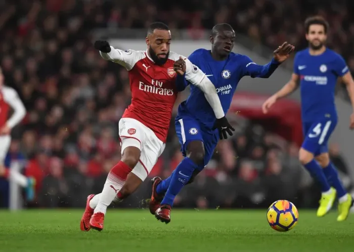 Framed Print : Alexandre Lacazette (Arsenal) N Golo Kante (Chelsea) Framed Print : Alexandre Lacazette (Arsenal) N Golo Kante (Chelsea)