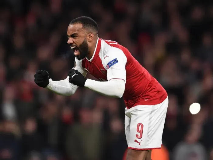 Framed Print : Alexandre Lacazette celebrates scoring his 1st and Arsenals 2nd goal. Arsenal 4