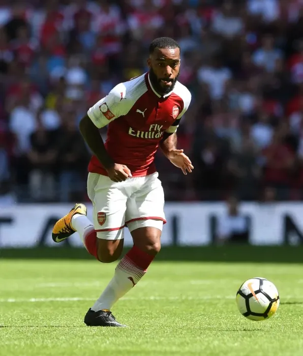 Framed Print : Alexandre Lacazette Faces Off in FA Community Shield: Arsenal vs. Chelsea