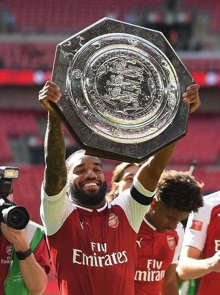 Alexandre Lacazette Lifts the FA Community Shield: Arsenal's Victory over Chelsea (2017-18)
