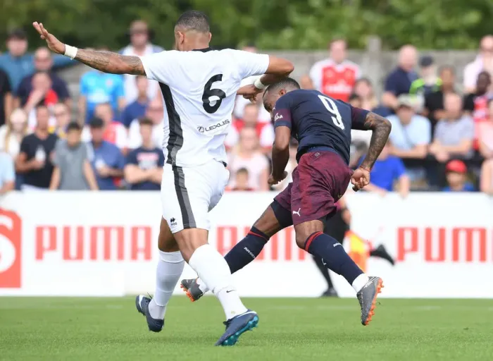 Framed Print : Alexandre Lacazette Scores for Arsenal in Borehamwood Friendly