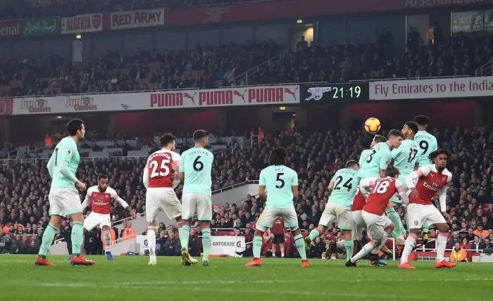 Framed Print : Alexandre Lacazette Scores Arsenal's Fifth Goal vs. AFC Bournemouth, 2018-19 Season Framed Print : Alexandre Lacazette Scores Arsenal's Fifth Goal vs. AFC Bournemouth, 2018-19 Season